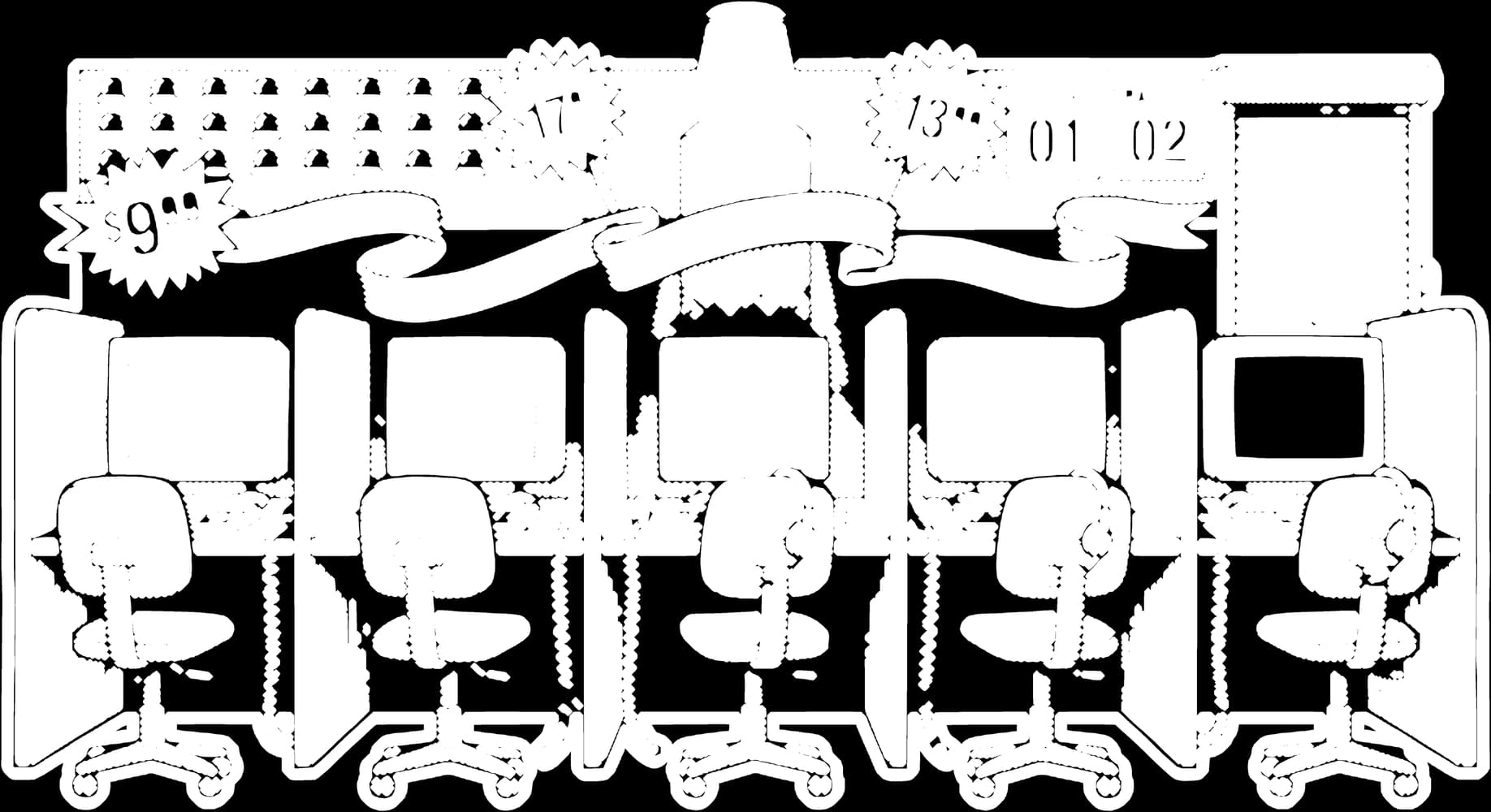Operators Are Standing By — Sticker — Bone on black