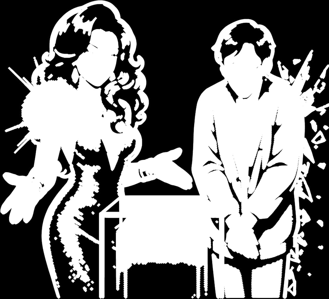 The Hosts — Sticker — Bone on black