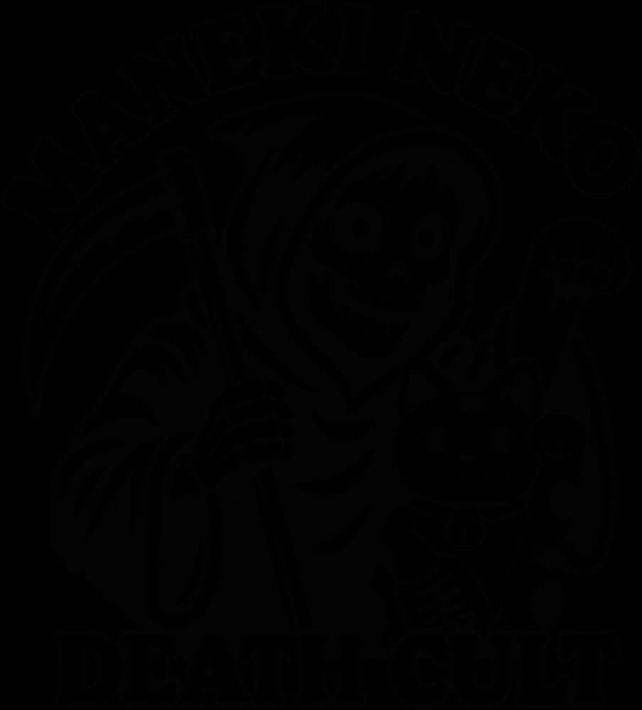 Maneki Neko Death Cult — Sticker — Bone on black