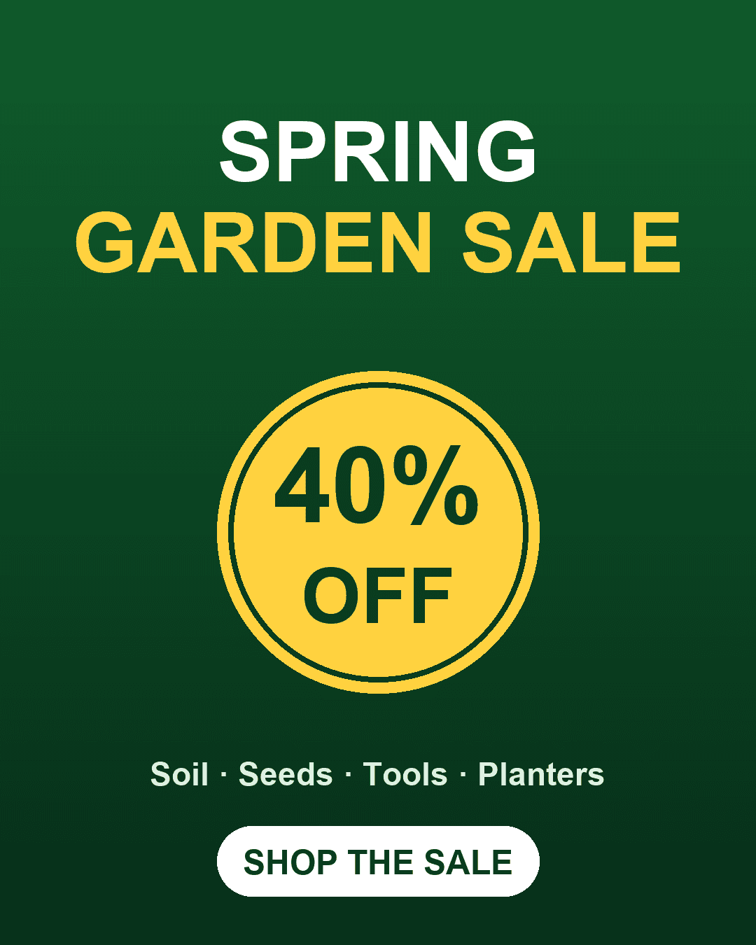 Strong governed marketing creative for a Meijer spring garden sale — clear hierarchy, on-brand color, single call to action.