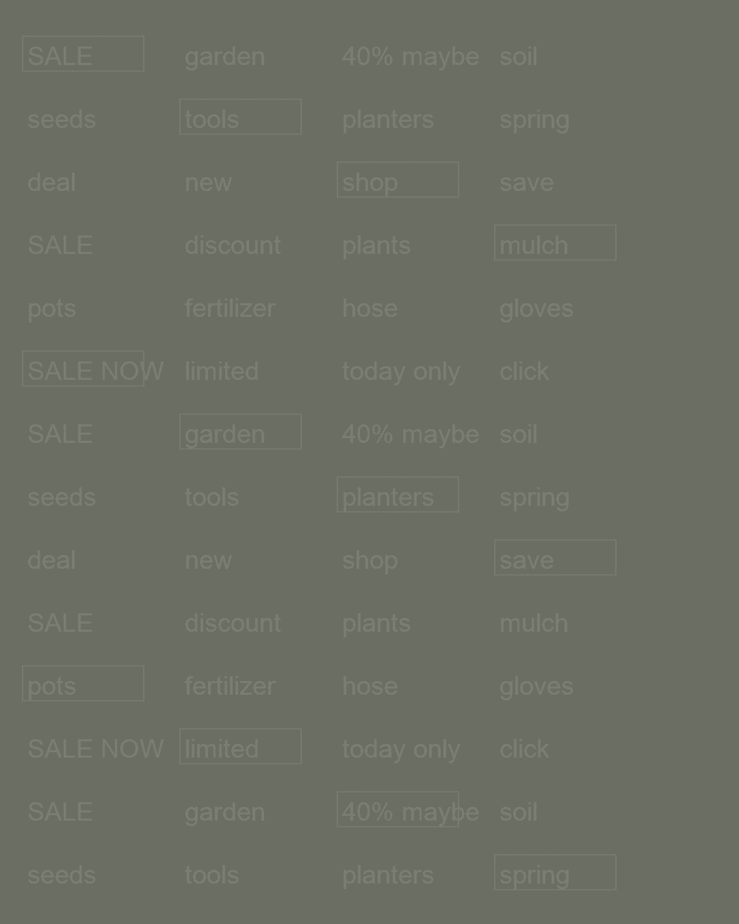 Weak first-pass marketing creative for a Meijer spring garden sale.