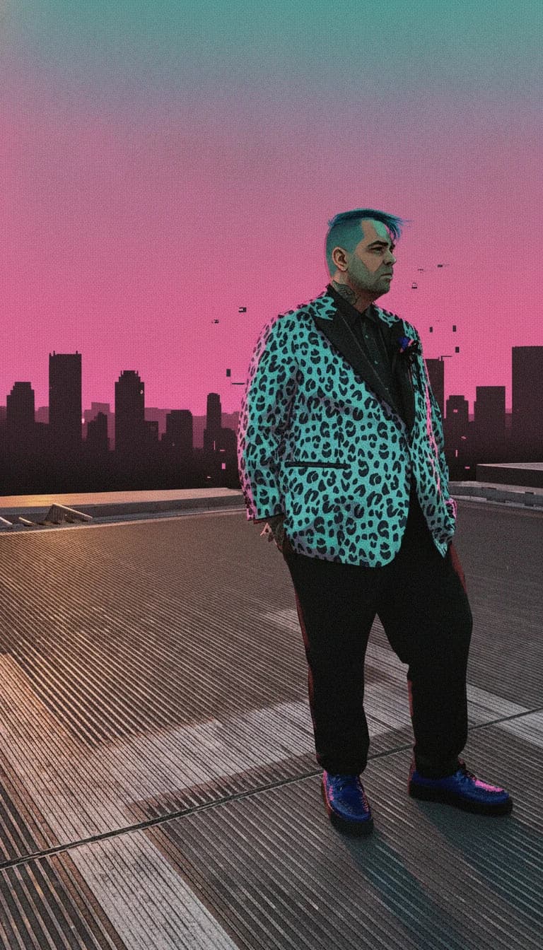 Space Pirate Zero — Greg Chambers on a neon rooftop