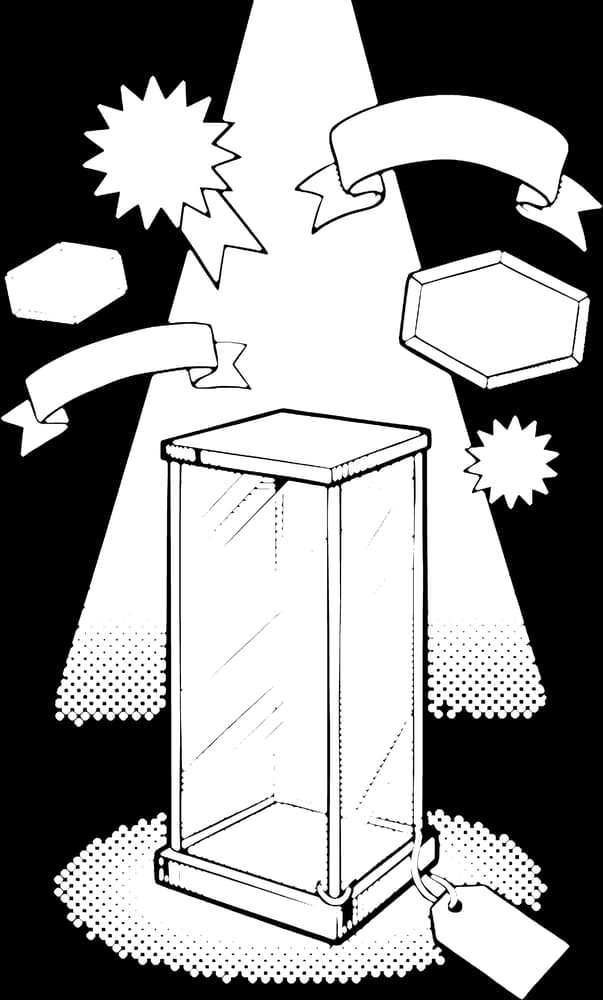 The Empty Pedestal — Sticker — Bone on black