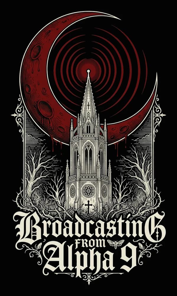 Requiem Tower — Tee — Full colour on black