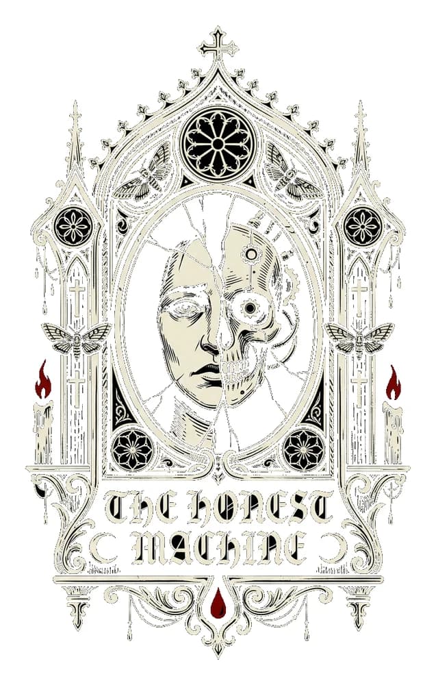 Reliquary Mirror — Sticker — Bone on black