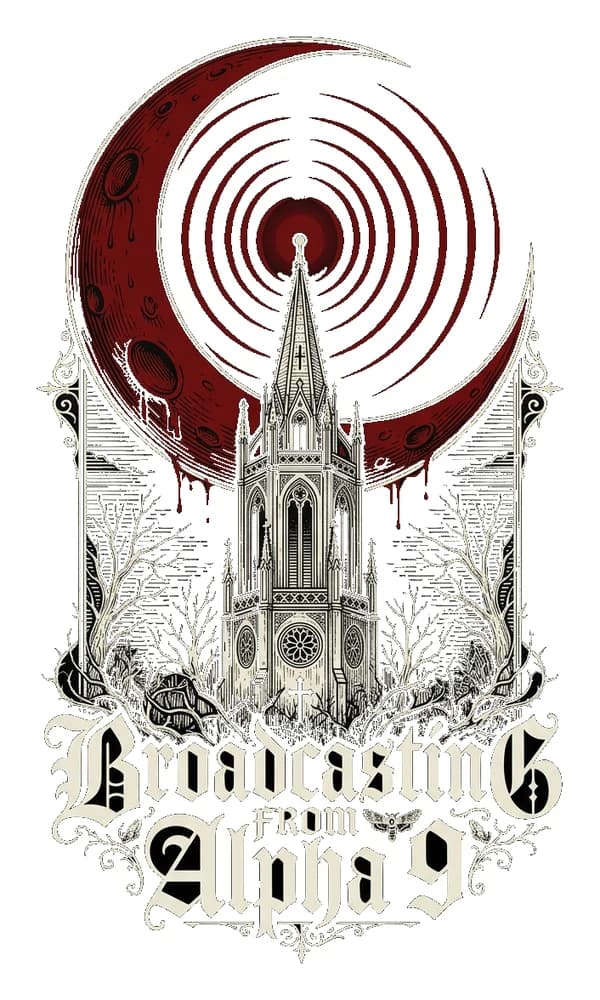 Requiem Tower — Sticker — Bone on black