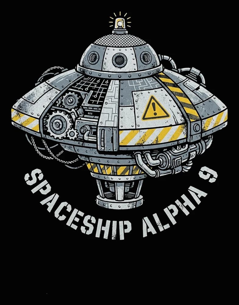 Hazard Hull — Tee — Full colour on black