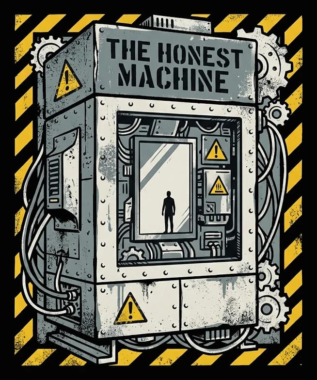 Machine Mirror — Tee — Full colour on black