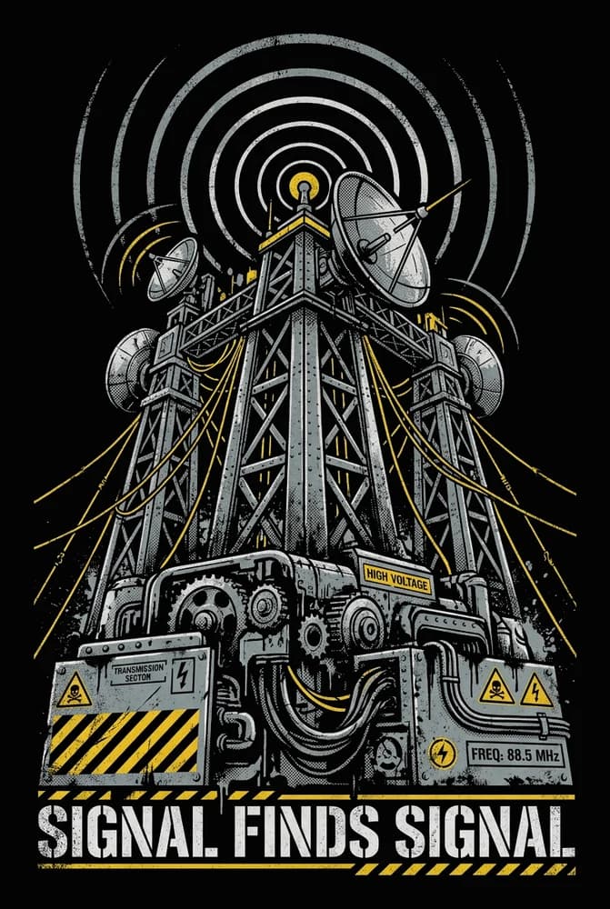 Signal Array — Tee — Full colour on black