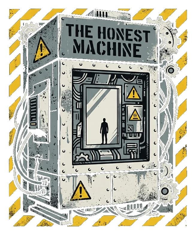 Machine Mirror — Sticker — Bone on black