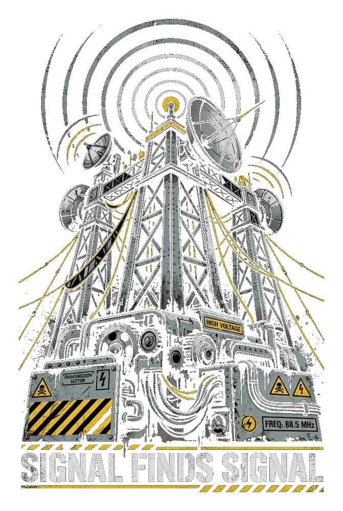 Signal Array — Sticker — Bone on black