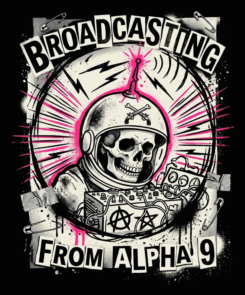 Pirate Radio — Tee — Full colour on black