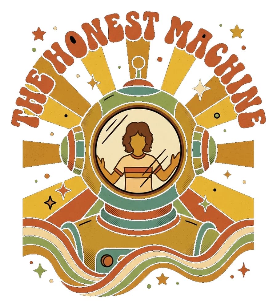 The Honest Machine — Sticker — Bone on black