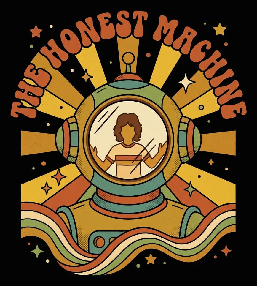 The Honest Machine — Tee — Full colour on black